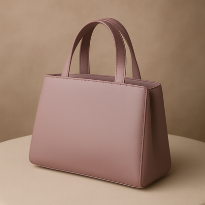 Elegant Brown Leather Handbag with Silver GG Logo | Luxury Women's Tote