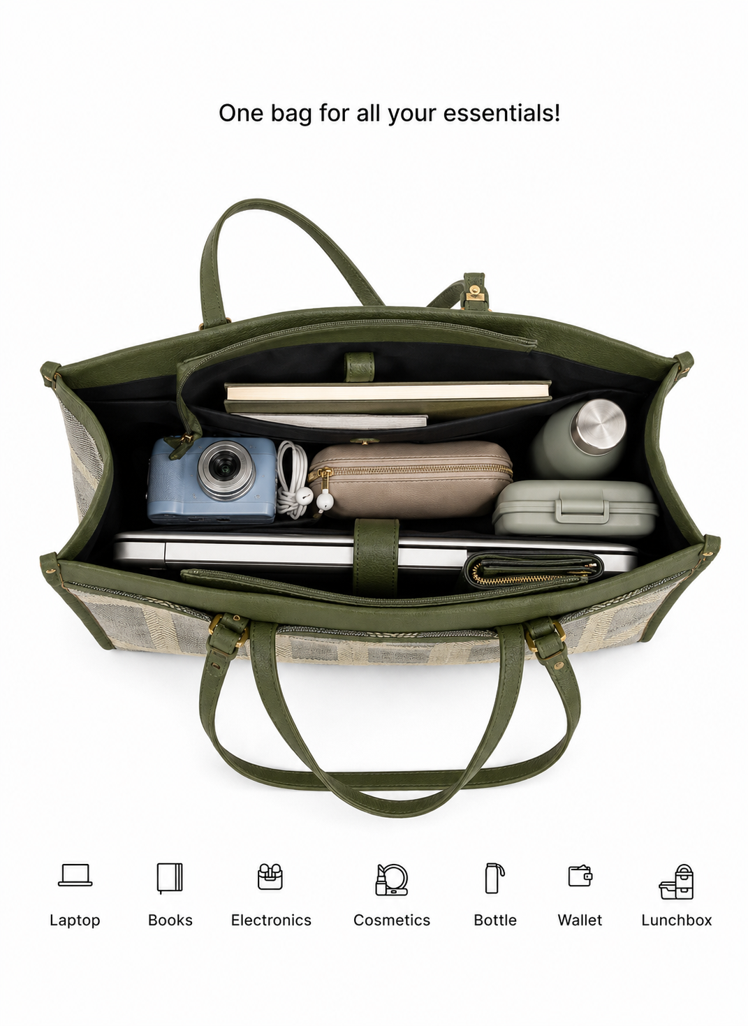 Vinenna Green Office Tote Bag