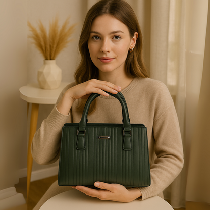 Elara Textura Classic Tote HandBag for Women-Premium PU Leather Elegant Handbag