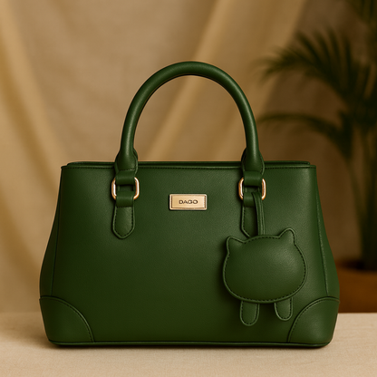 Classic Structured Tote Green HandBag For Women – Premium Office & Casual Handbag