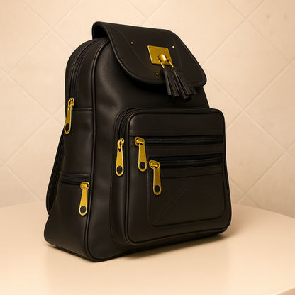 Premium Vegan Leather Backpacks with Gold Detailing – Stylish & Functional