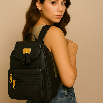 Premium Vegan Leather Backpacks with Gold Detailing – Stylish & Functional