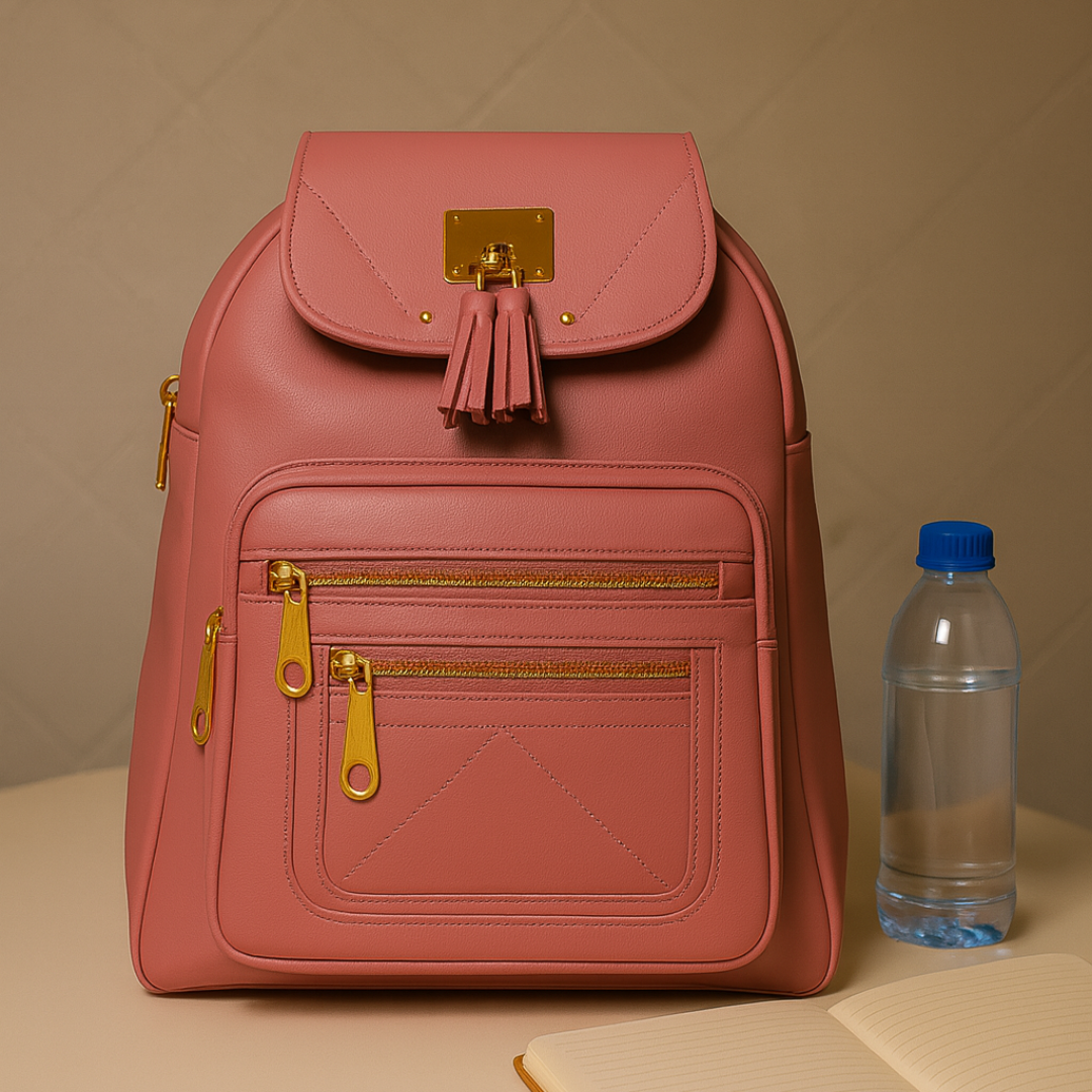 Premium Vegan Leather Backpacks with Gold Detailing – Stylish & Functional