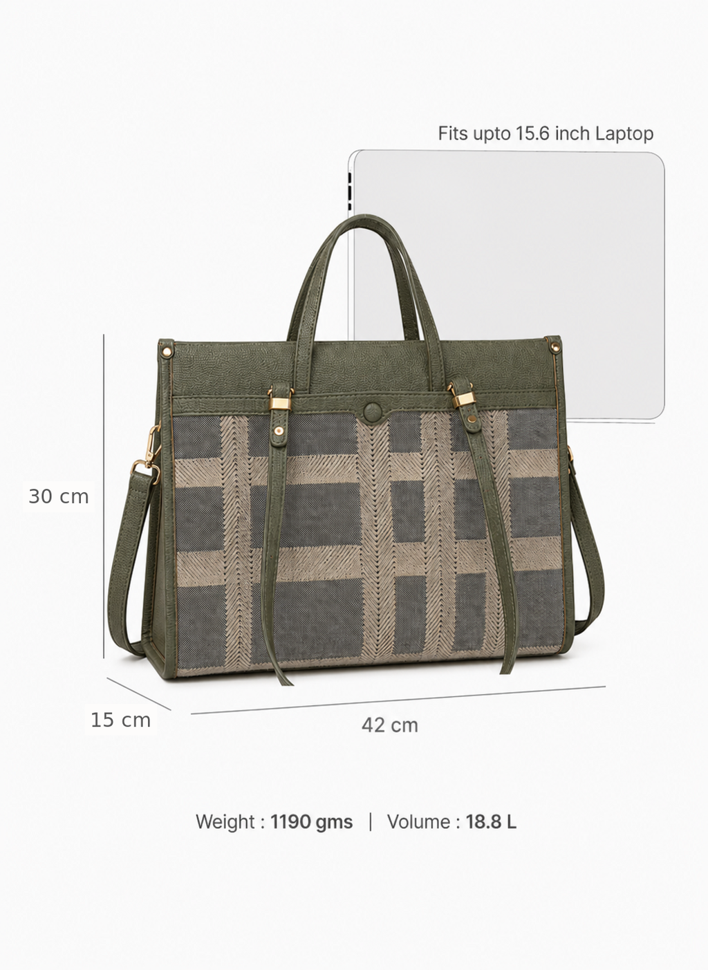 Vinenna Green Office Tote Bag